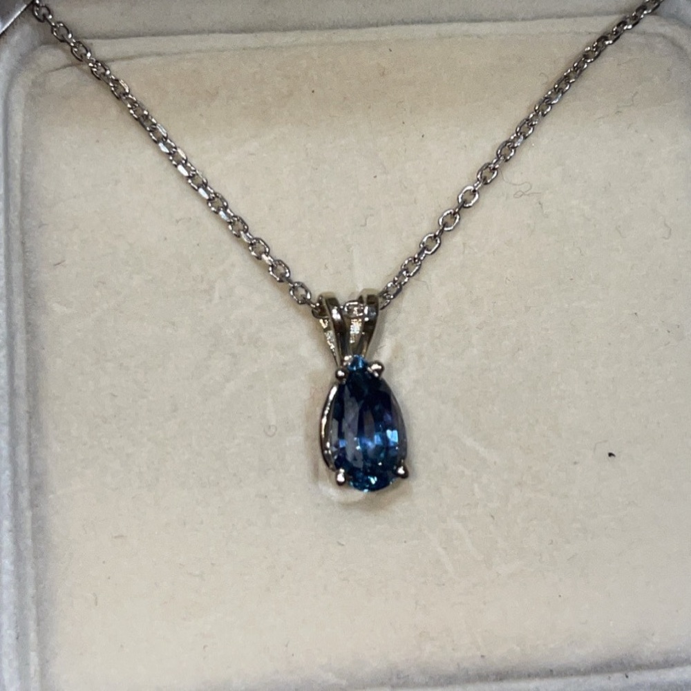 Sapphire + White Gold Necklace